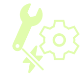 Ícone de chave e engrenagem